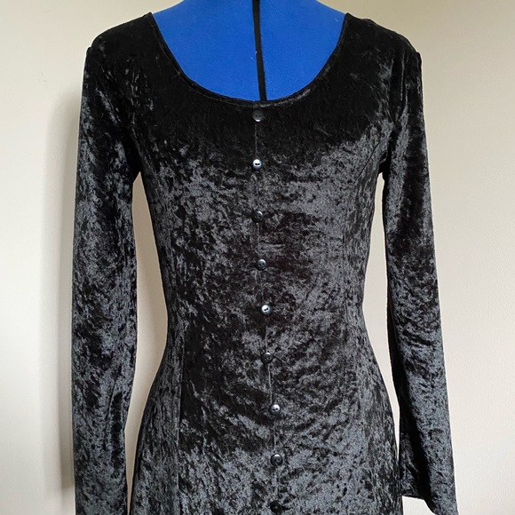 [SOLD]vintage 90s witchy button lace up midi dress - Picture 6 of 16